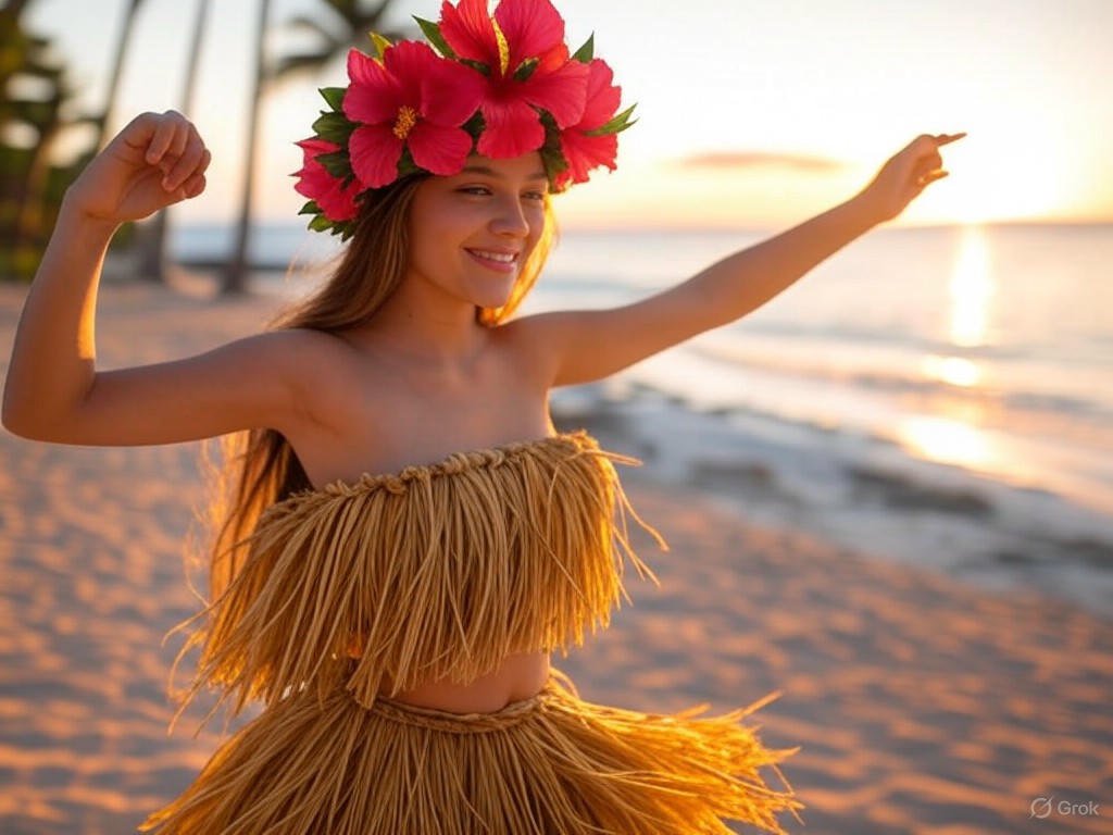 Taniec hula – Tradycja i zmysłowość w hawajskich strojach. Spódnice z trawy i kwiatowe wieńce – jak stroje do hula łączą piękno natury z subtelnym seksapilem