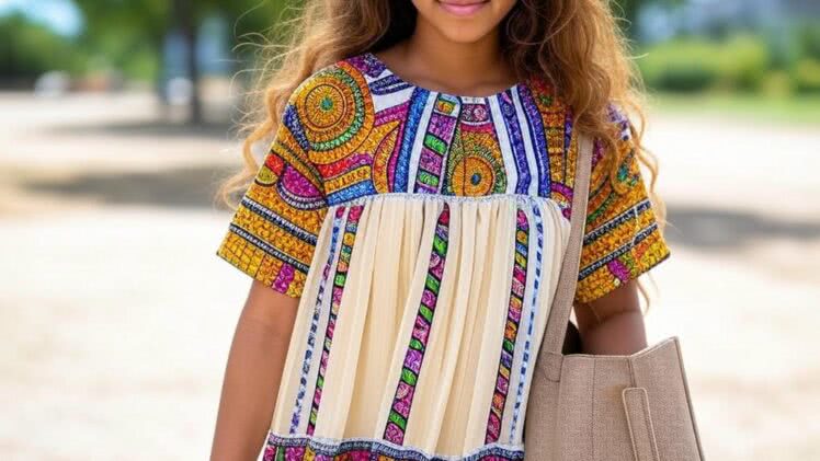 Dwudziestolatka w sukience z etnicznym printem – Egzotyczna wolność