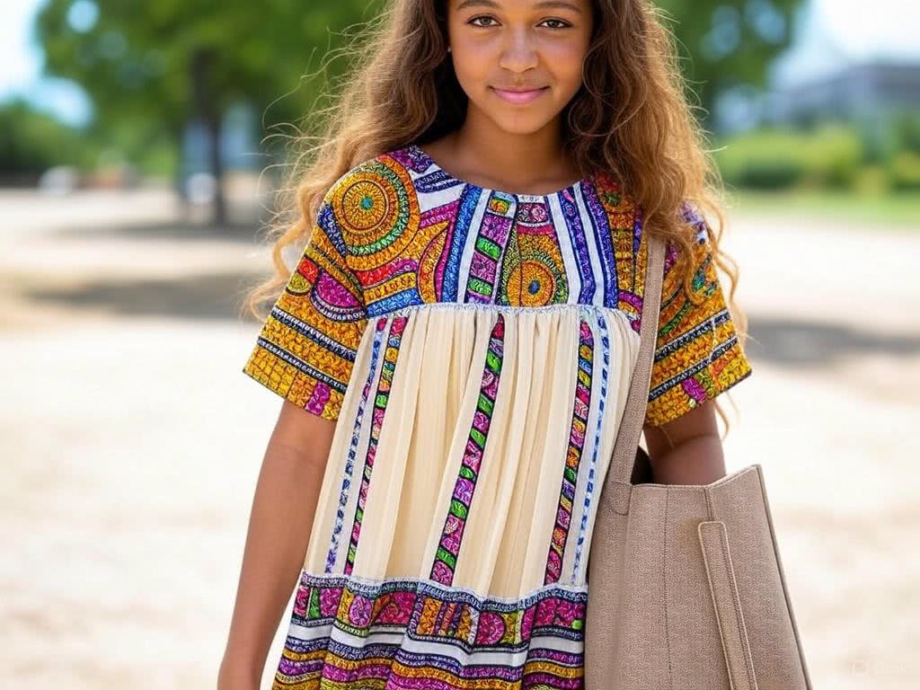 Dwudziestolatka w sukience z etnicznym printem – Egzotyczna wolność