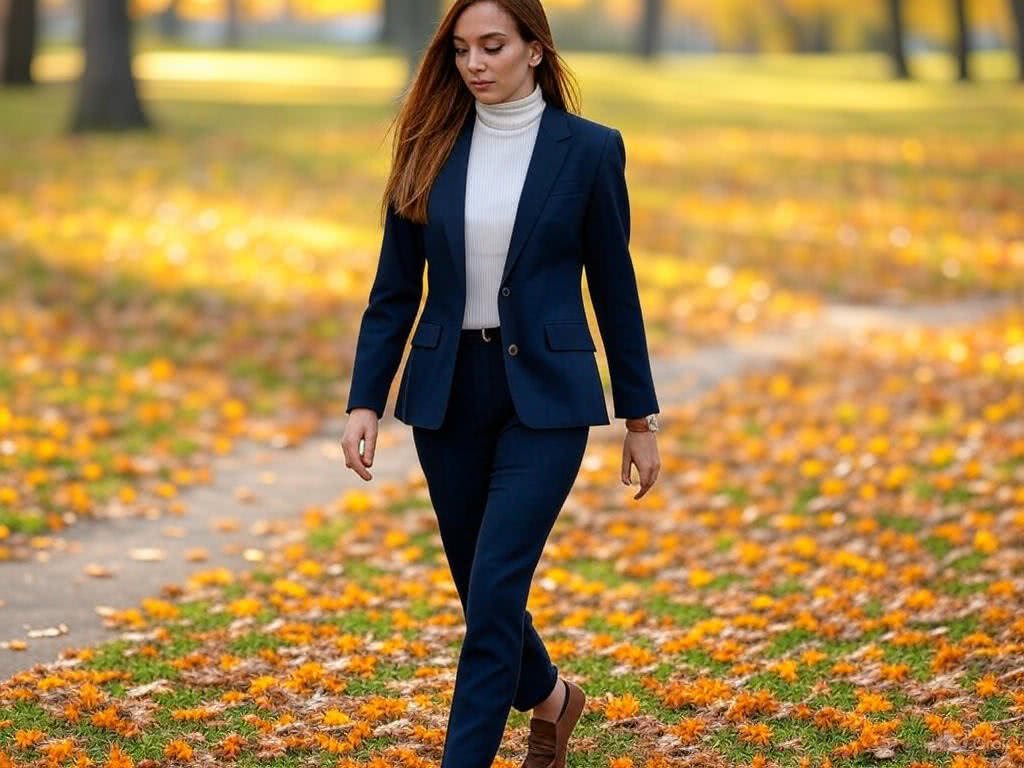 Granatowy Garnitur na Spacer: Styl i Komfort w Jednym