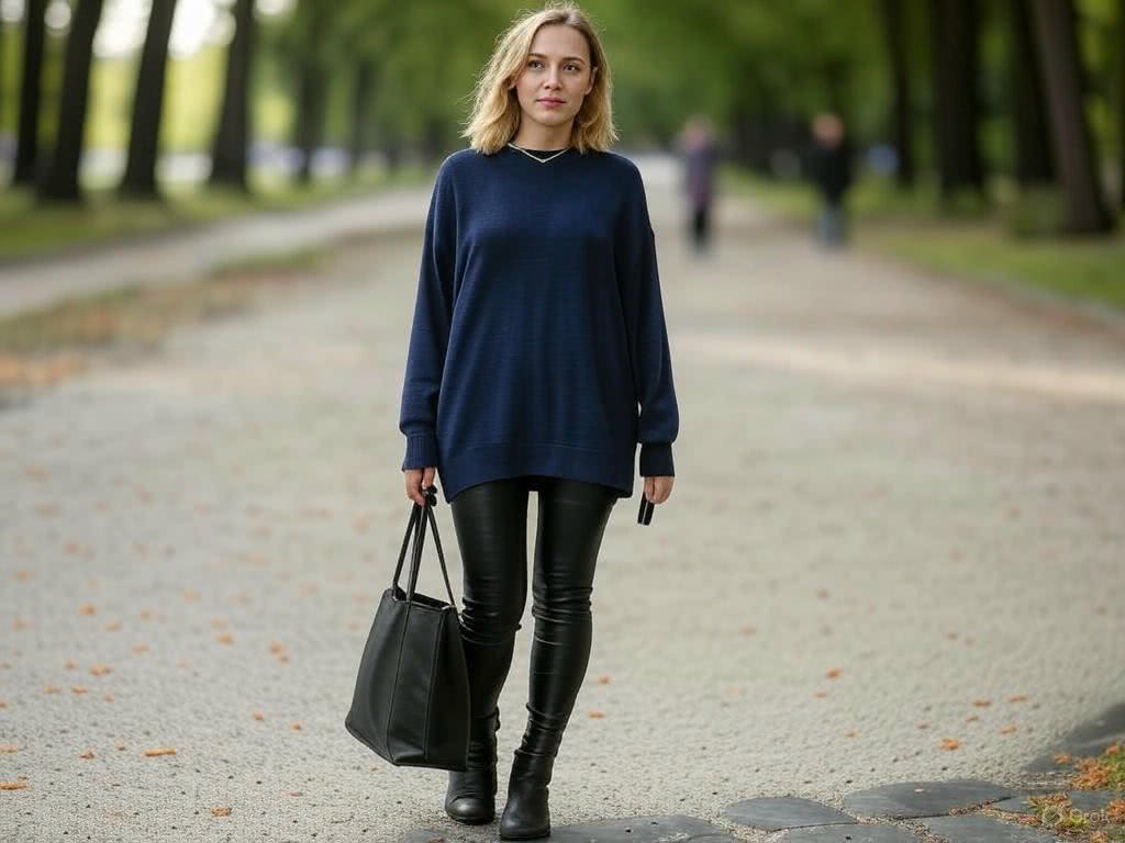 Oversizeowy sweter jako sukienka z legginsami – jak nosić, by wyglądać stylowo i czuć się komfortowo?
