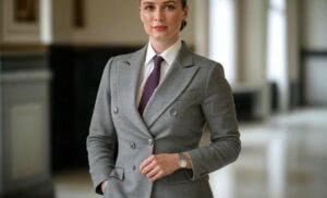 Klasyczny Garnitur w Szarym Kolorze na Formalne Spotkanie w Ratuszu