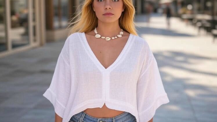 Blondynka z opalenizną – letni spacer w stylu boho