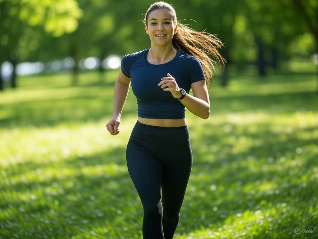 Sportowa Koszulka Kompresyjna w Granacie – Idealny Strój na Bieg w Parku