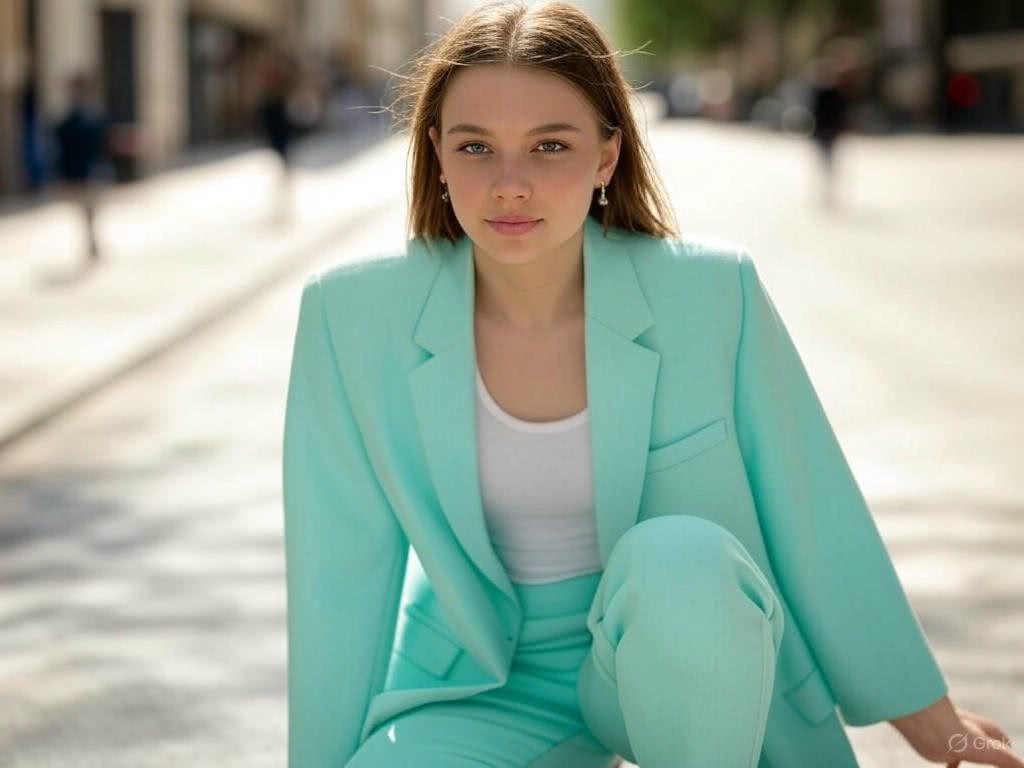 Pastelowa Mięta i Białe Trampki: Casualowy Look na Dzień w Mieście