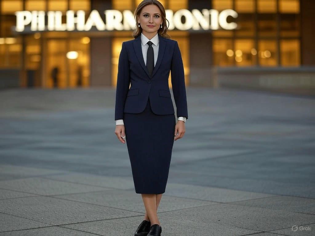 Elegancki garnitur wieczorowy w odcieniu głębokiego granatu – klasa na wieczór w filharmonii