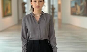 Szara Elegancja na Wieczór w Galerii Sztuki