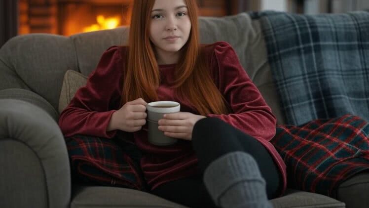 Welurowa bluza. Miękka i przytulna, np. w bordo lub szmaragdzie – na domowe wieczory