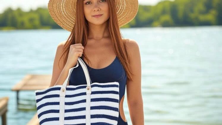 Jednoczęściowy strój w granacie – Elegancja na pomoście