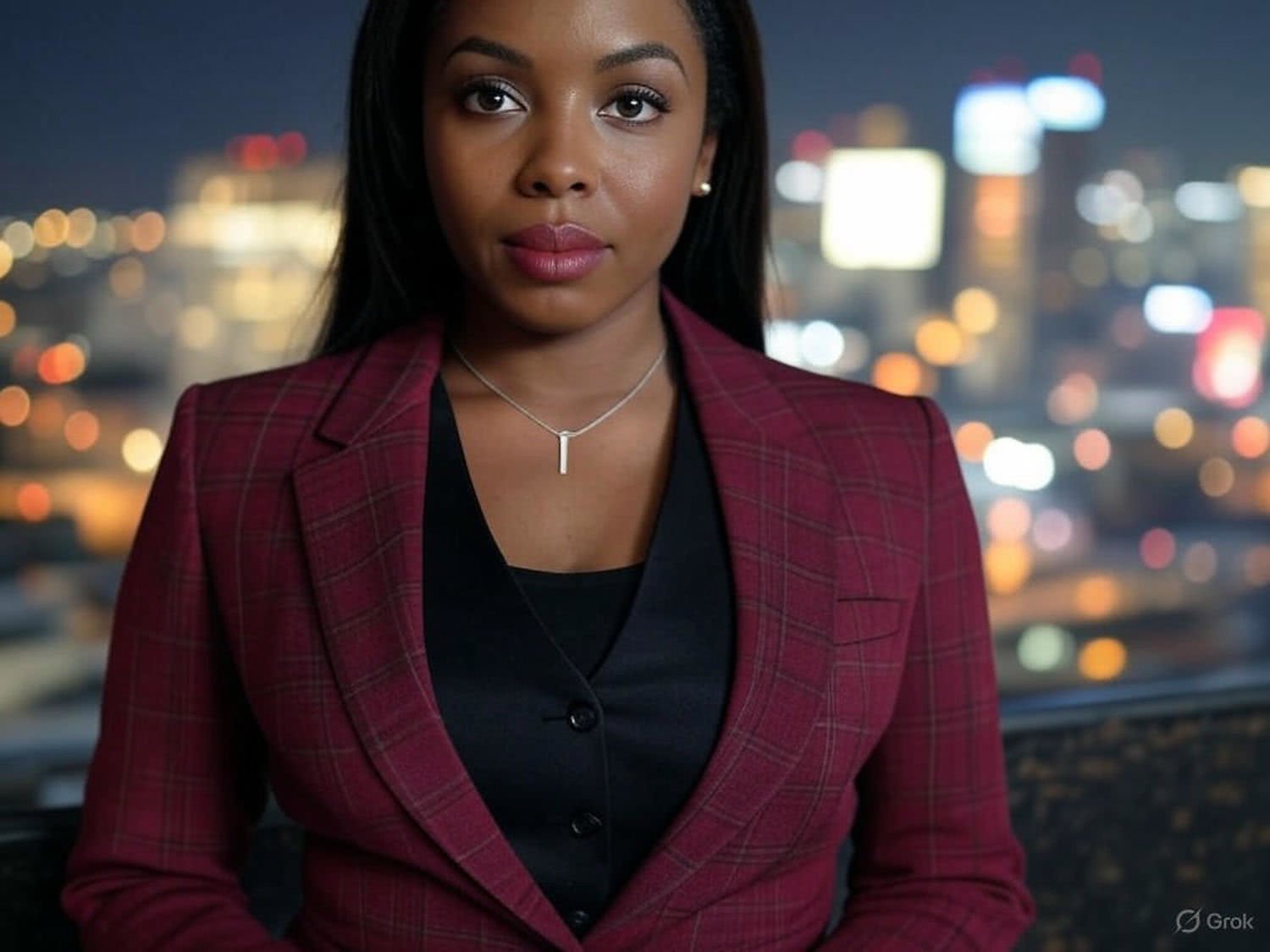 Kobieta w Garniturze w Jodełkę: Wieczorne Wyjście Pełne Seksapilu