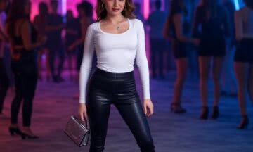 Skórzane spodnie w czerni z wysokim stanem – idealne na wieczorne wyjście do modnego klubu