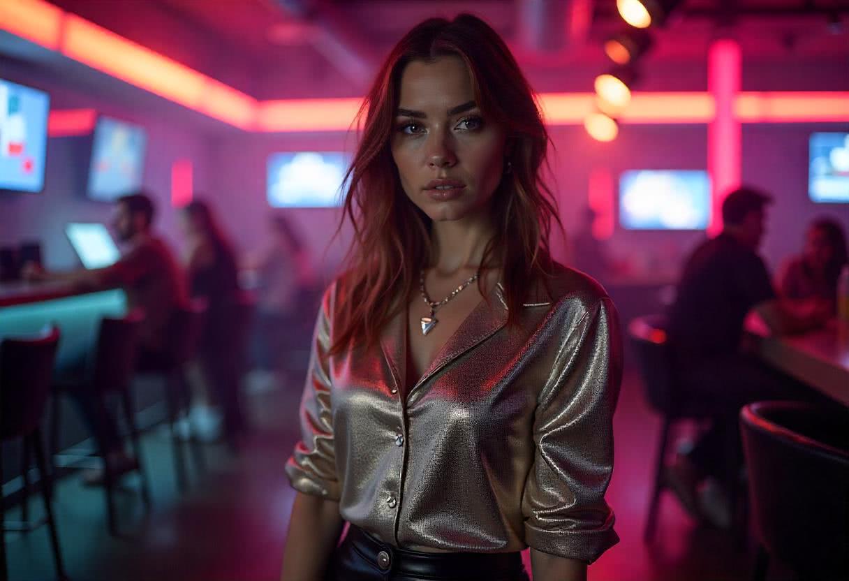 Flanela w odcieniach metalicznych – Futurystyczny szyk