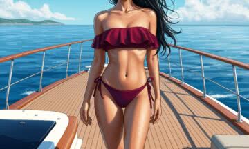 Bikini Bandeau w Głębokiej Czerwieni: Jak Ten Stroju Podkreśla Piękno i Przygodę na Otwartym Morzu