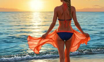 Bikini z falbankami: Odważne kolory i romantyczny urok na plaży