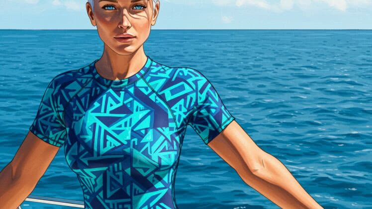 Strój kąpielowy z rękawami: Surferski szyk na jachcie z widokiem na horyzont