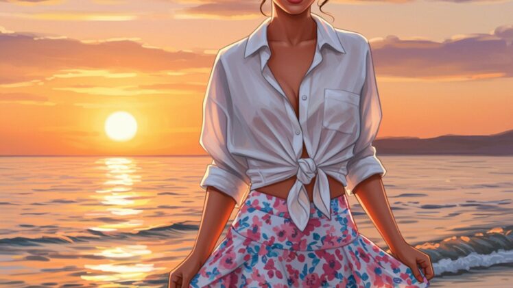 Wakacyjna stylizacja: Krótka spódniczka tenisowa w kwiaty i półprzezroczysta bluzka oversize – jak budować seksapil z nutką wygody i letniego szaleństwa