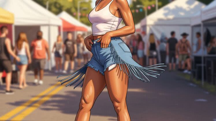 Krótke szorty z frędzlami: Festiwalowy seksapil w upalnym mieście