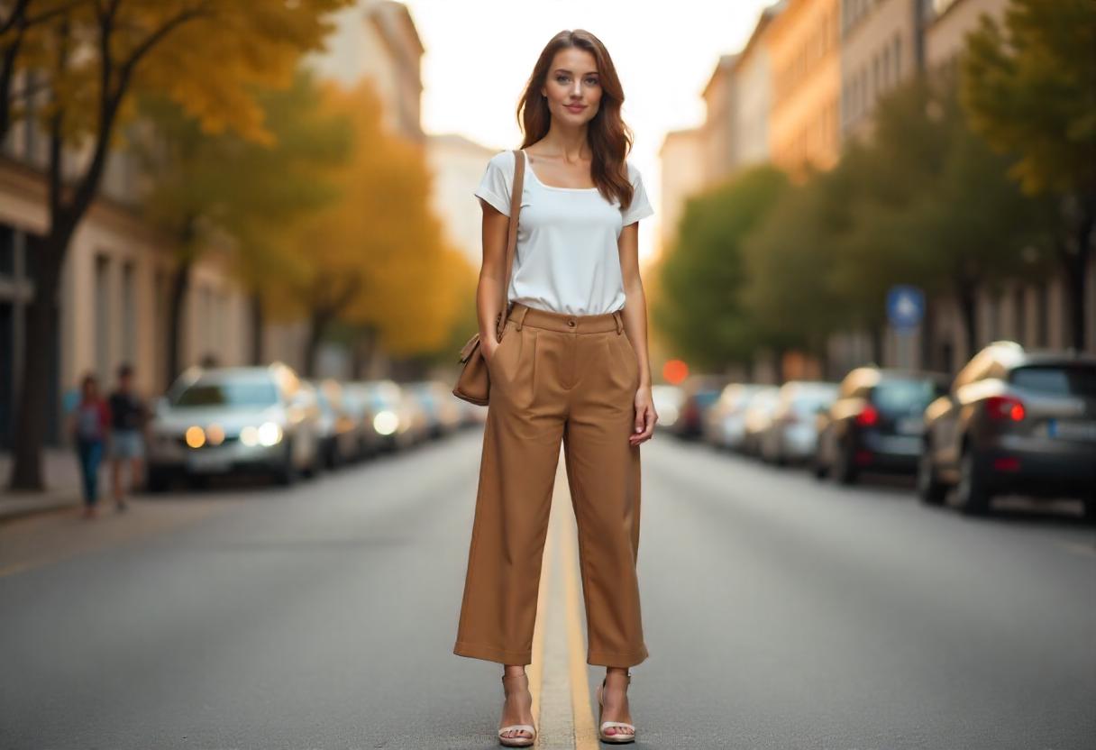 Ósemkowe spodnie: Powrót do stylu lat 70. z nutą nowoczesności