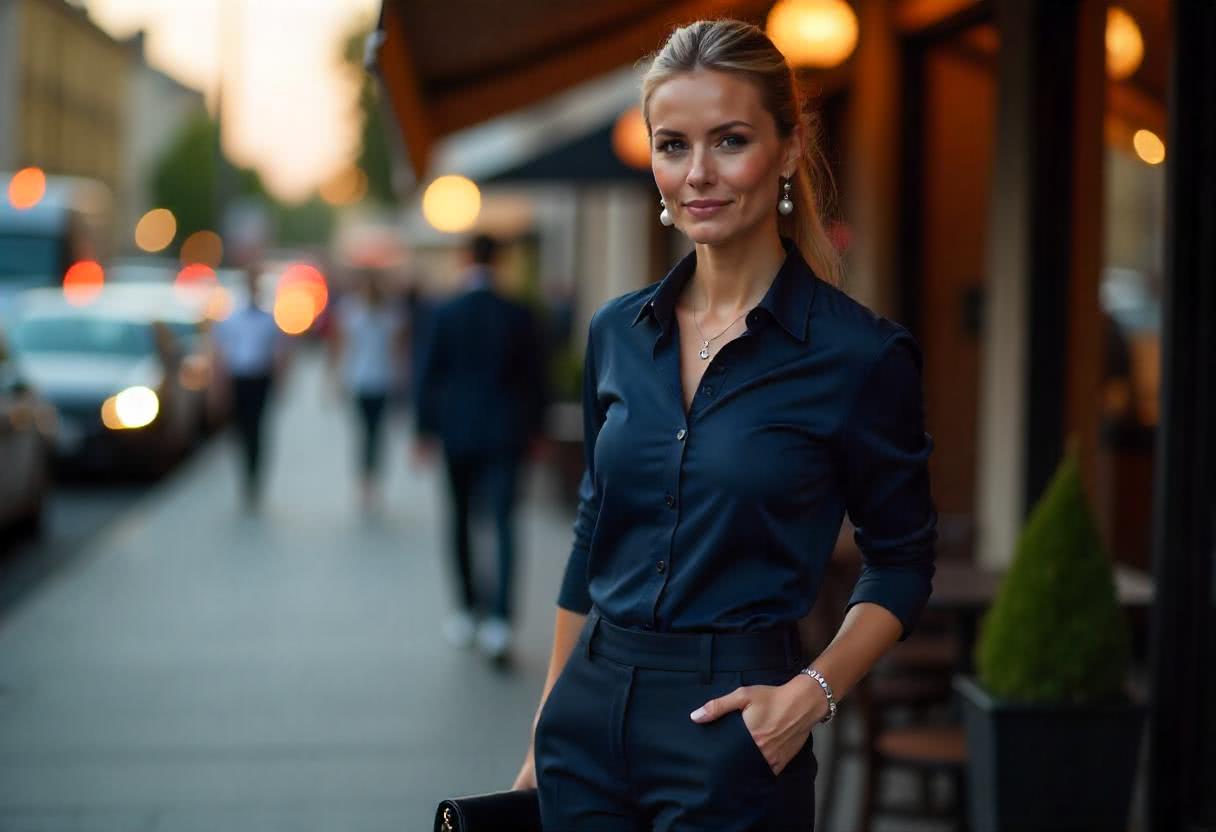 Granatowa Koszula i Chinosy: Idealny Strój na Kolację w Restauracji