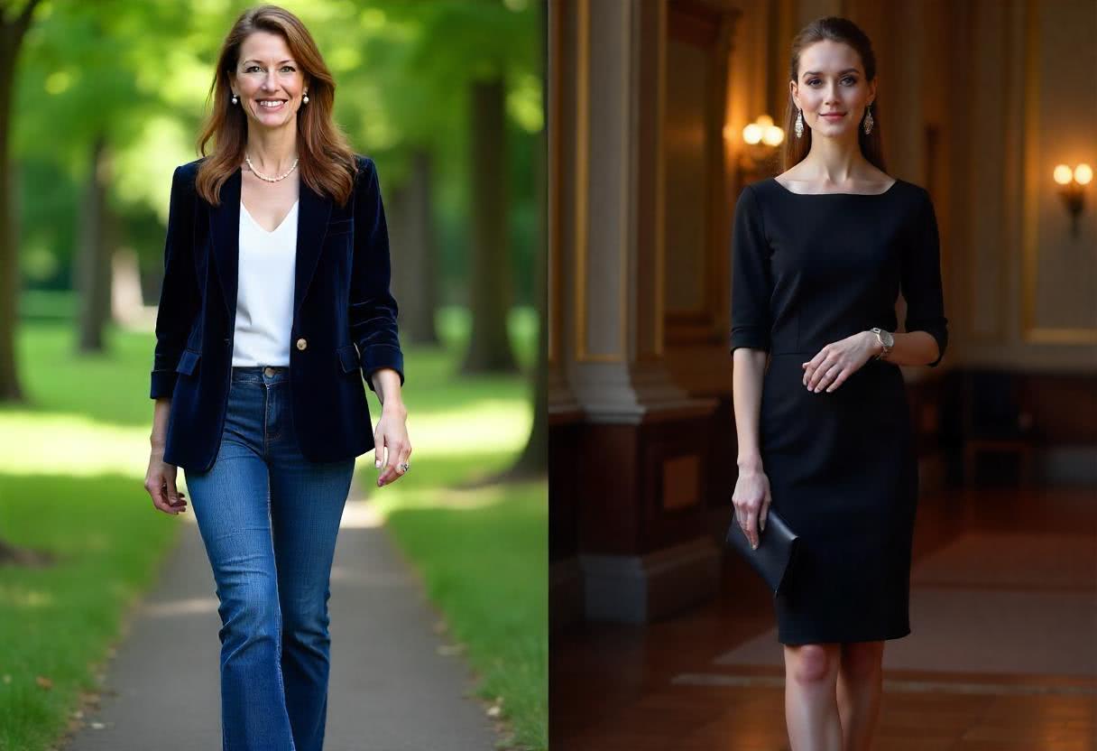 50-letnia kobieta w aksamitnej marynarce – Miękki luksus