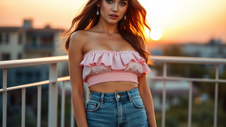 Letnia Impreza na Tarasie: Stylizacja dla Kobiety o Jasnej Karnacji