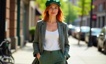 Rudowłosa w kratę: Casualowy spacer po mieście