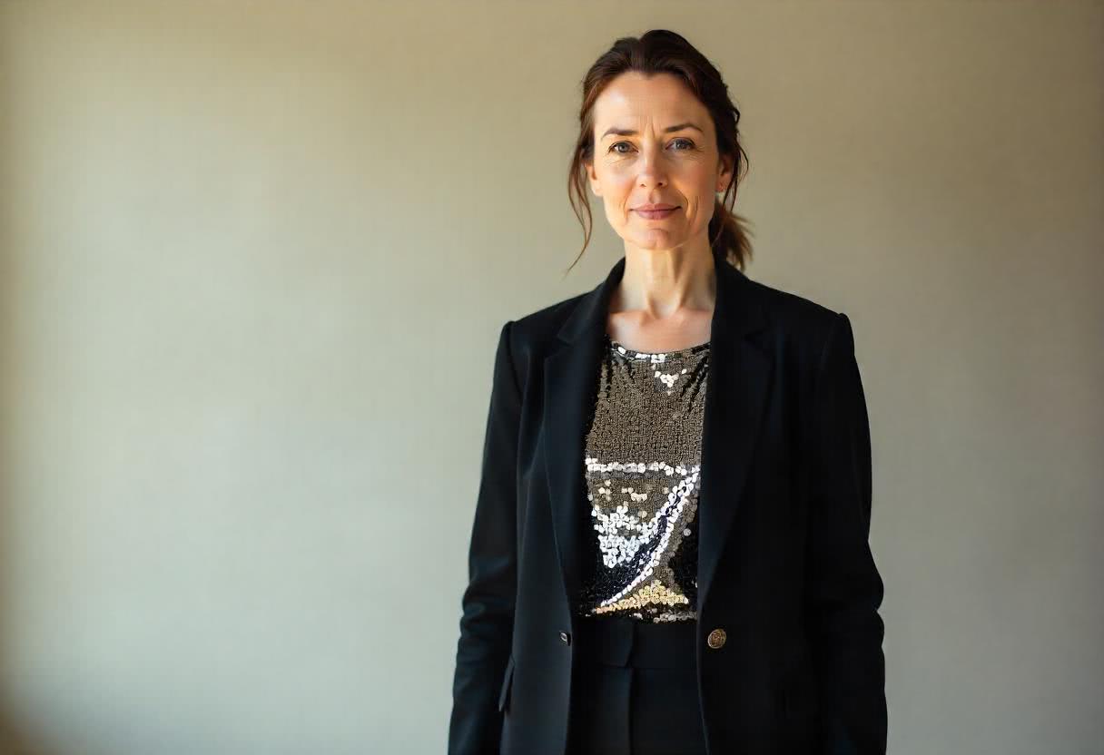 50-letnia kobieta w komplecie z cekinami – Błysk na nowe początki