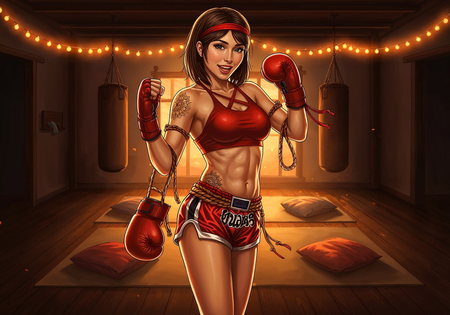 Wojowniczka Muay Thai w Sypialni: Fantazyjne Erotyczne Przebranie, Które Budzi Siłę i Pasję