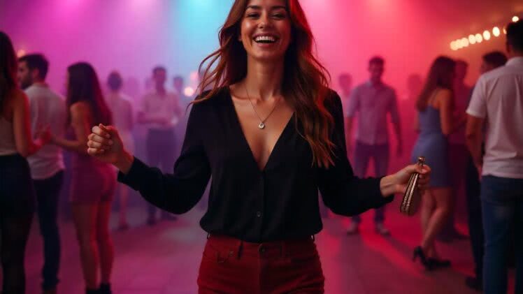 Szorty w głębokim czerwonym odcieniu: Idealny zestaw na wieczorne wyjście do klubu