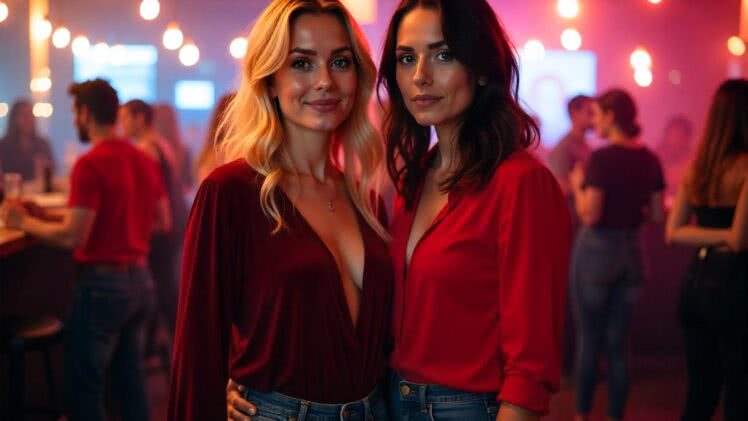 Seksowna bluzka z dekoltem w bordo na wieczorne wyjście z przyjaciółmi