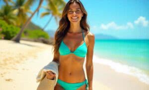 Bikini w odcieniu turkusu – Tropikalna energia nad oceanem