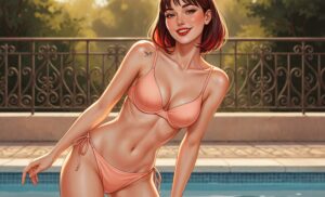 Brzoskwiniowe bikini z push-upem, które rozświetla letnią aurę